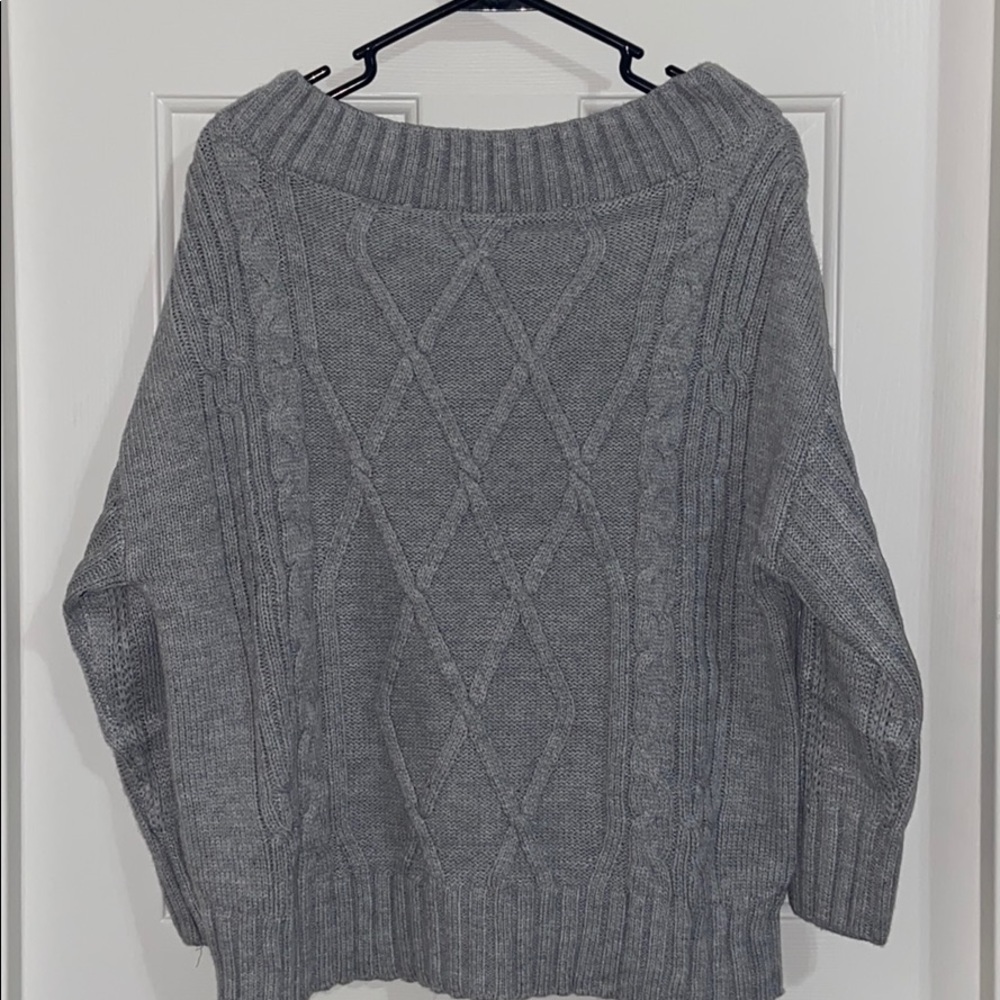 NWOT Grey Off Shoulder Sweater